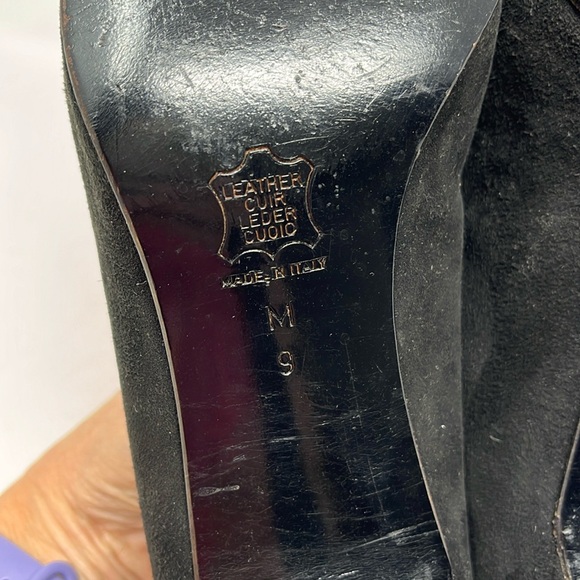 VINTAGE YVES SAINT LAURENT YSL Classic Black Suede heels Made in Italy size 9 - Picture 8 of 14